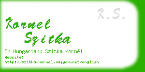 kornel szitka business card