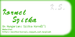 kornel szitka business card